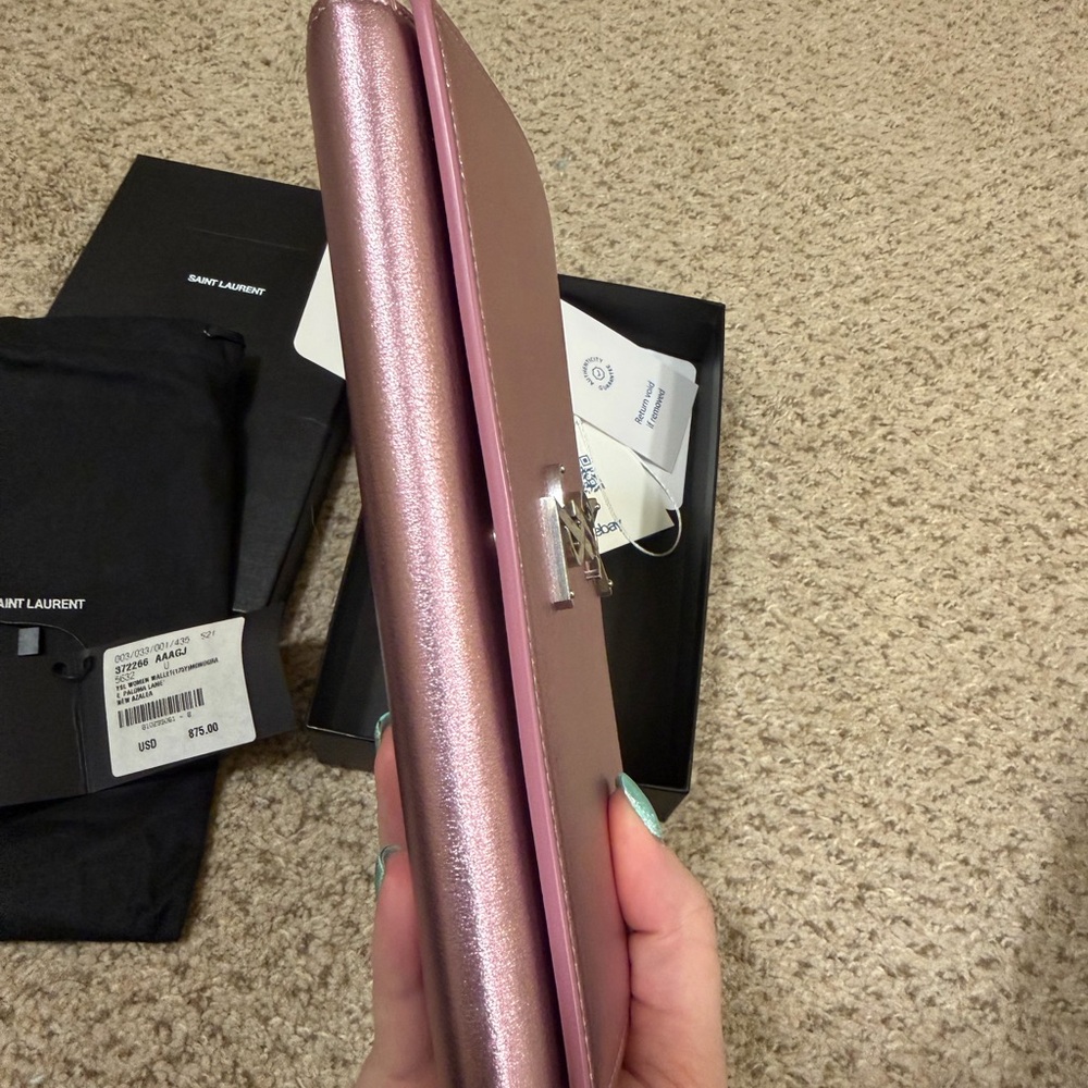 YSL METALLIC PINK WALLET/CLUTCH - Picture 3 of 13
